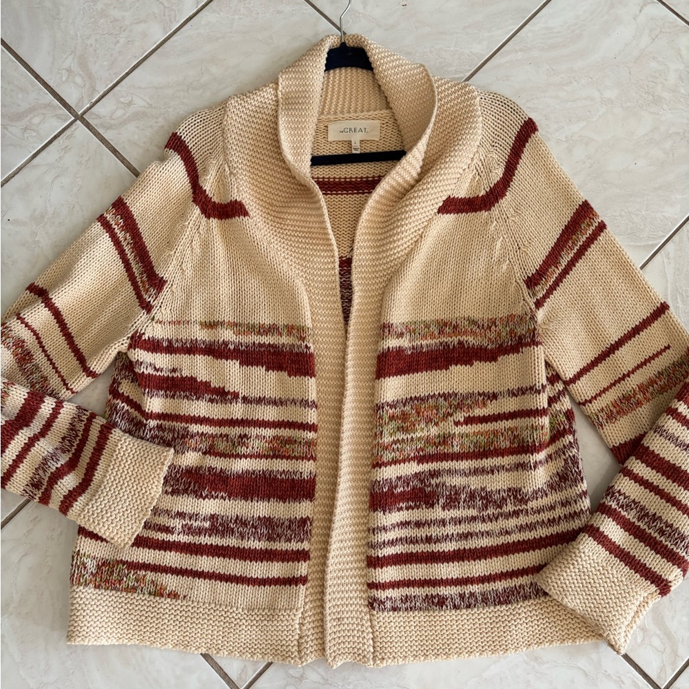 The Great. Sunset Landscape Lodge Cardigan Sweater - Picture 6 of 8